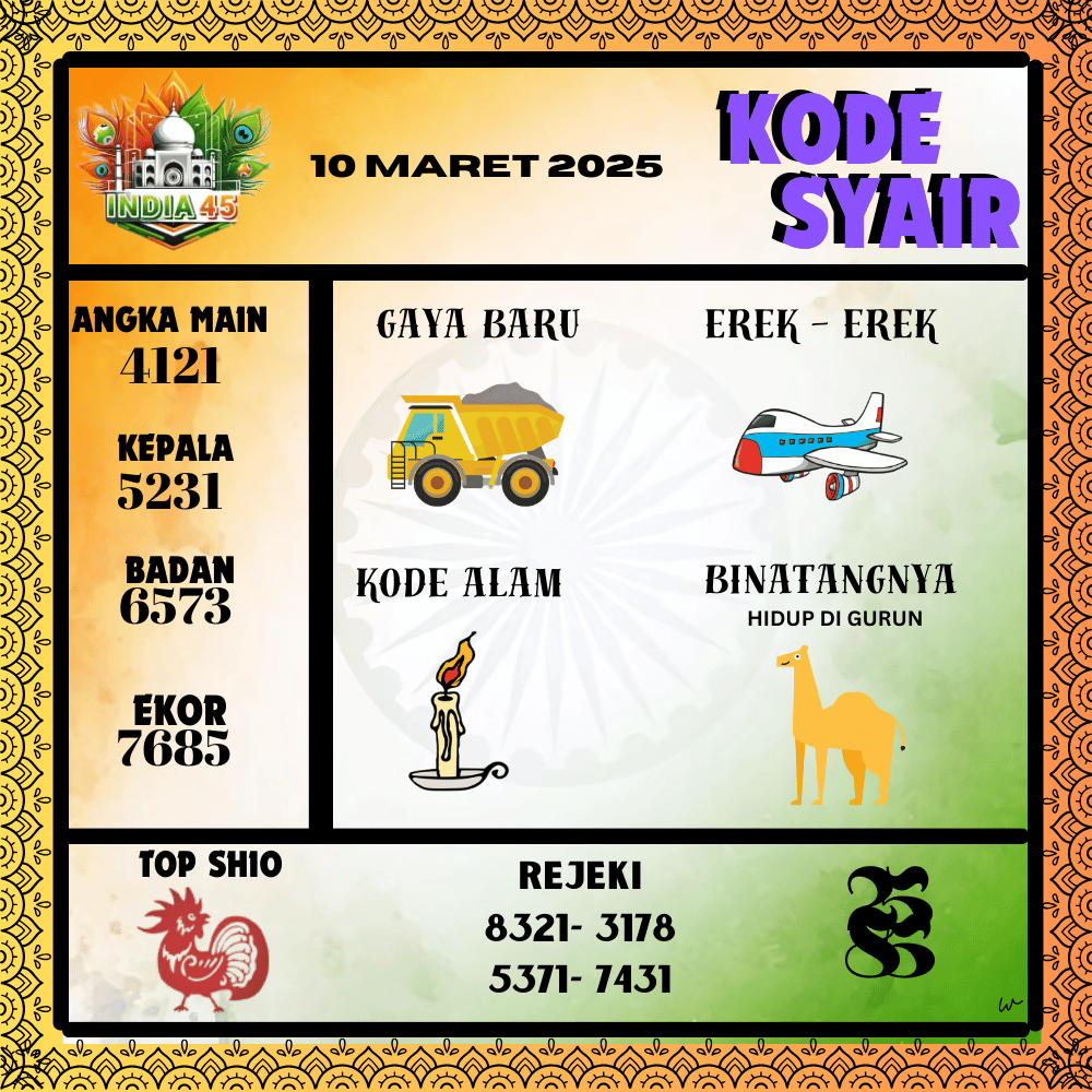 Kode Syair India45 Pools - Maret Pools
