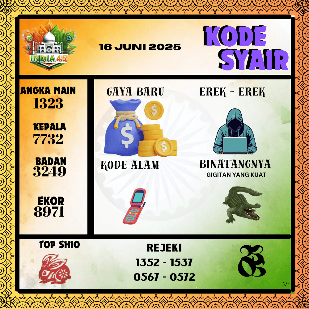 Kode Syair India Pools - Juni  Pools